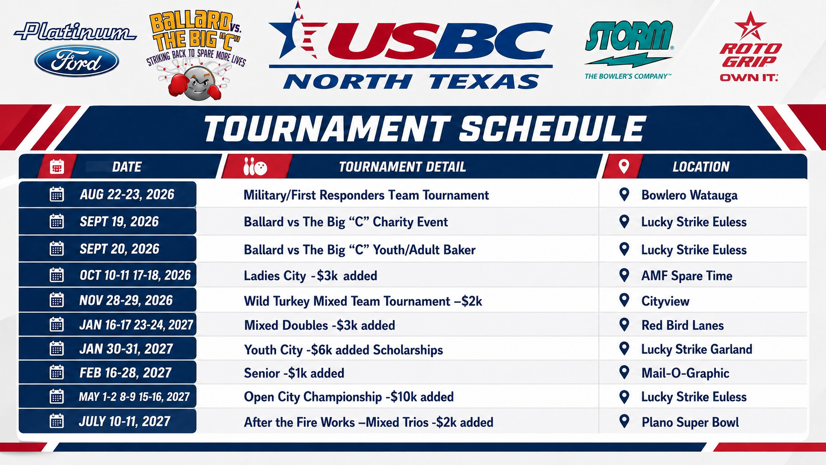 tournament schedule